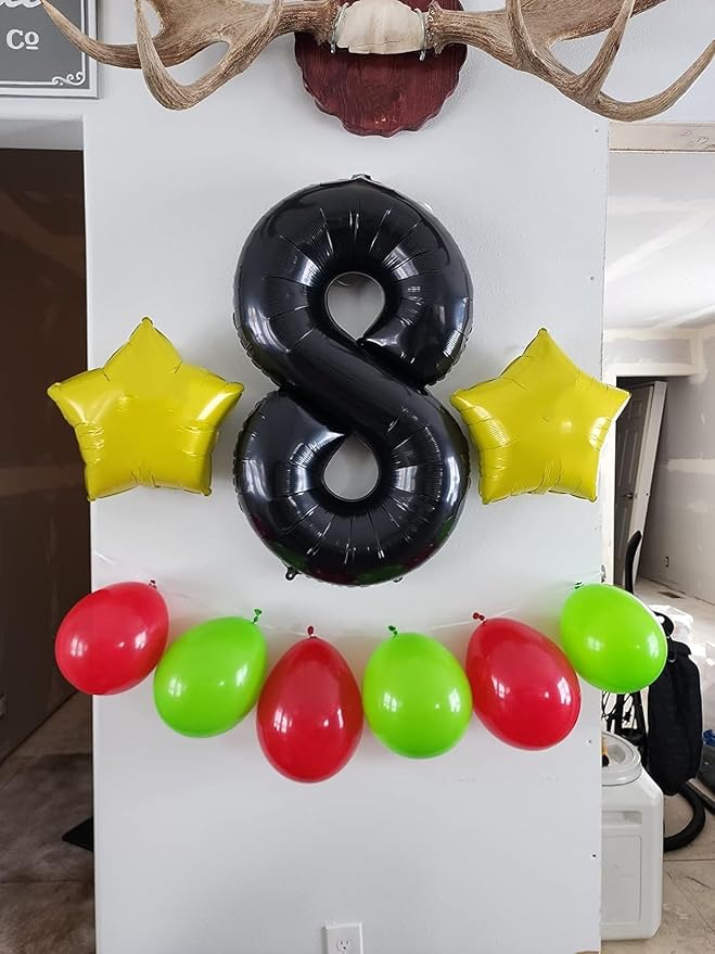 Numbers 17 Balloon 40Inch Black Balloons - Image 3