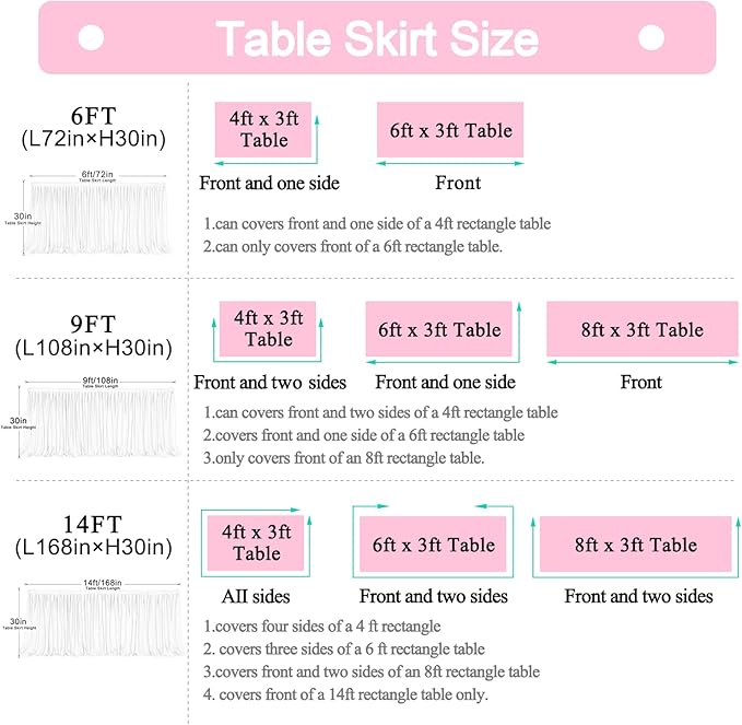 9ft Pink and Blue Gender Reveal Table Skirt for Baby Shower Boy or Girl Tulle Tutu Table Cloths Cover for Birthday Party Wedding Dessert Buffet Banquet Table Decorations
