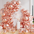 AULE 100Pcs Metallic Rose Gold Balloons 18/12/10/5 Inch Different Sizes | by AULE