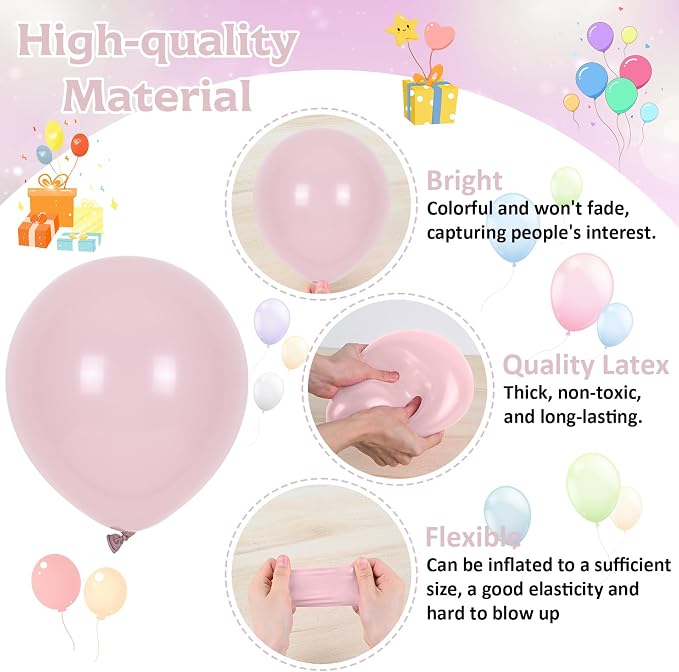Pink Brown Balloons Heart Balloon Double Stuff Pearl Beige Dusty Blush Pink - Image 6