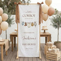 Personalized Cowboy Baby Shower Banner, Western Welcome Sign, Cotton Linen by Custom