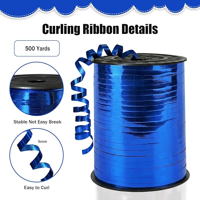500 Yards Curling Ribbon，Bright Blue Balloon String Ribbon，for Gift - Image 2