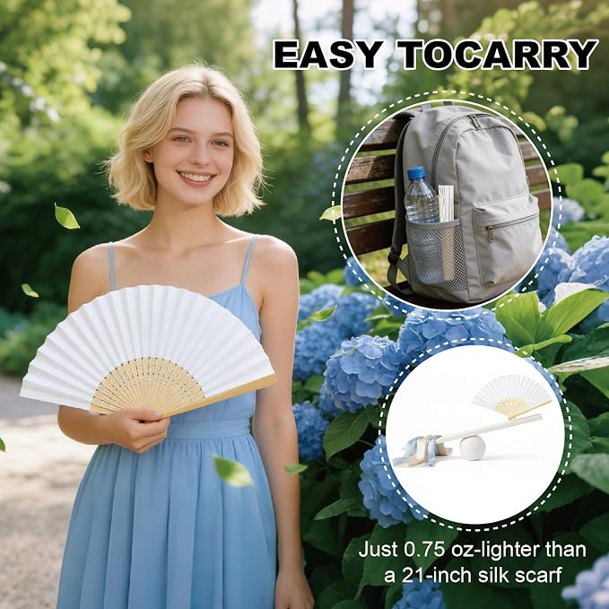 12 pack Elegant Celebration Premium Paper Hand Fans - Image 3