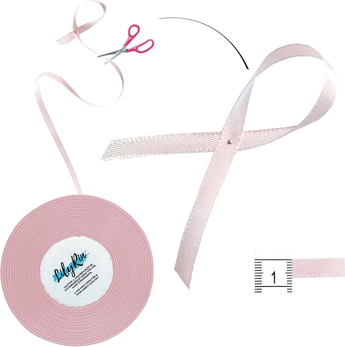 Pale Pink Ribbon 1/4 Inches 36 Yards Satin Roll Perfect - Image 4