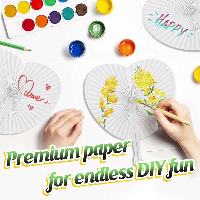 50 Pack White Paper Fans - Image 3