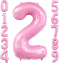 Pastel Pink 2 Balloon, Light Pink 2 Balloons Number, 40 Inch Helium Foil Mylar by BBPOOL