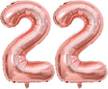 40 Inch Rose Gold 22 Balloons Giant Number 22 Balloons Rose Gold 22 Birthday by LHOAVWE