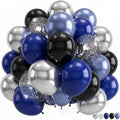 Black Blue Silver Balloons 12 Inch Graduation Balloon Navy Royal Blue Metallic by Froova