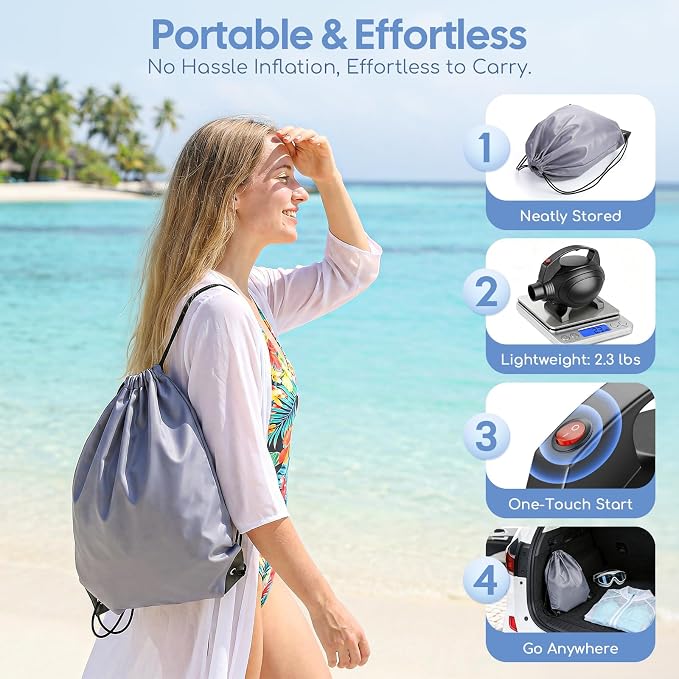 Electric Air Pump for Inflatables, Air Mattress – 500W/650W Quick-Fill - Image 7