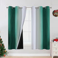 Ombre Greyish White and Green Blackout Curtains & Drapes by ESTELARTEXTILER