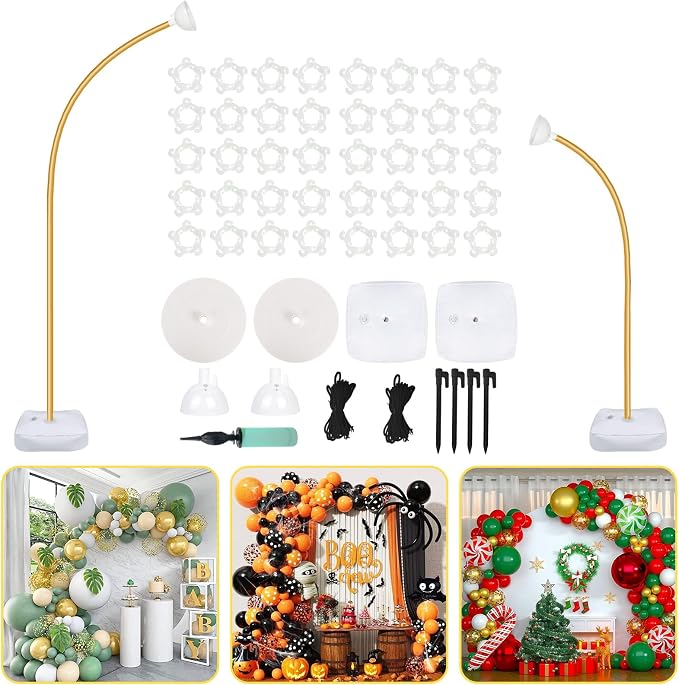 AerWo Balloon Arch Kit 9.35FT & 6FT, Free Bending Half Balloon Arch Stand by AerWo