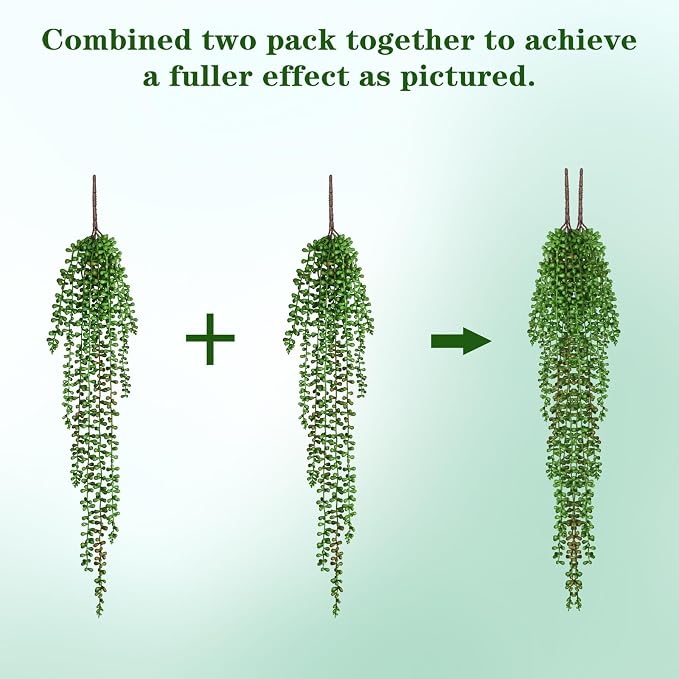 4Pcs Artificial Hanging Plants for Outdoors, Fake Vines Greenery | UV Resistant - Image 2
