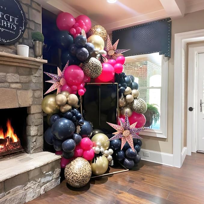 4psc Pink Yellow Leopard Print Balloons Cheetah Print Balloons Explosion Star - Image 3