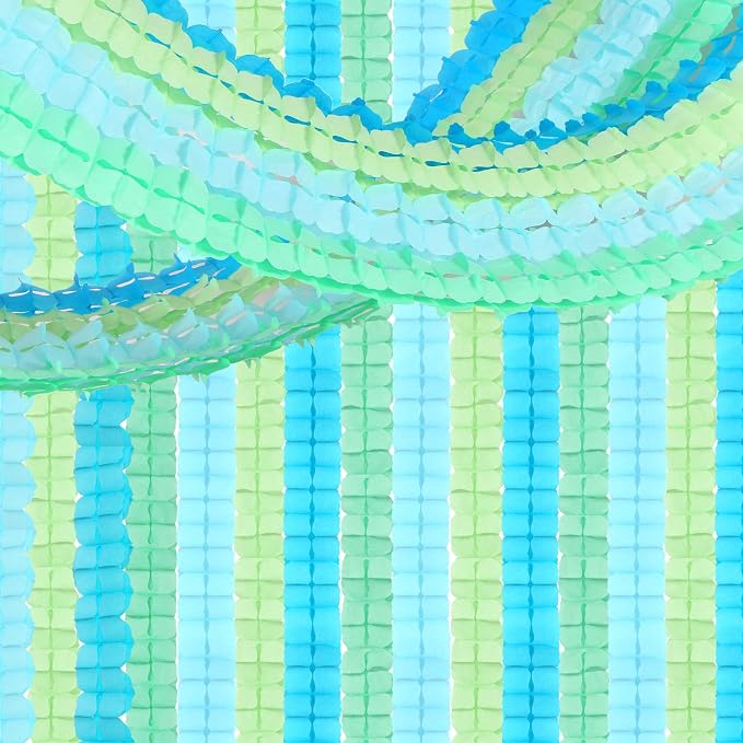 Blue-Green Party-Decorations Streamers Garland - 157Ft Four-Leaf Clover Hanging - Image 7
