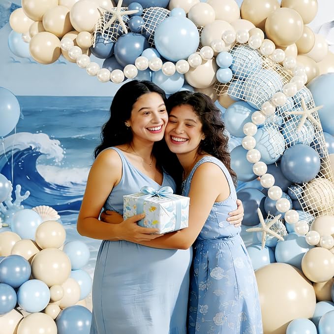 Blue Beach Balloon Arch Kit for Ocean Theme Baby Shower Decoration | 140Pcs - Image 4