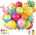 Hawaiian Balloons, Pineapple Tropical Foil Balloons, 12 Inch Teal Pearl Pink by BIAPIAN