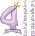 Standing Purple Crown Number 4 Balloon 40In Pastel Purple Crown 4 Balloon | by YOIOZAIZAI