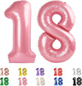 Number 18 Balloon 40Inch for 18 Year Old Birthday Decorations, Pearl Pink | by Mluchee