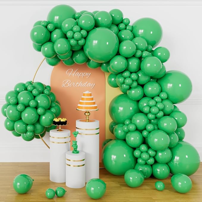 134Pcs Green Balloons Different Sizes 5 10 12 18 Inch Green Balloon Garland by KUULBELAballoons