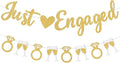 Gold Just Engaged Banner Prestrung Engagement Party Decorations Happy by Blopee