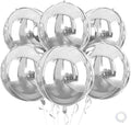 Silver Round Foil Balloons, 22 Inch 4D Round Ball Balloons Ornament, Giant by Saxuxu