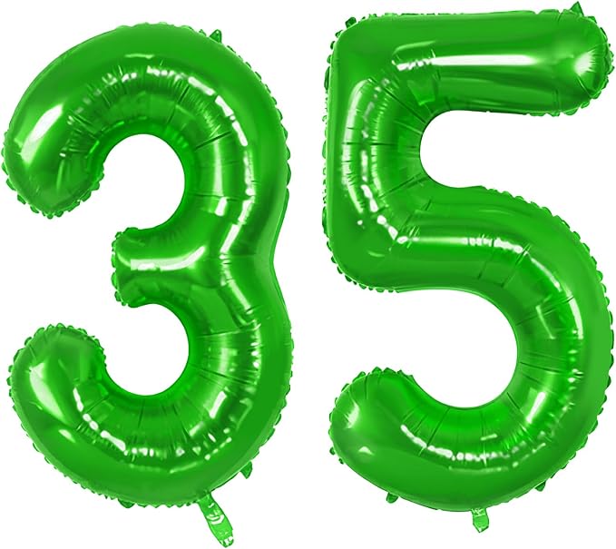 Number 35 Balloons for 35th Birthday Party Decorations, 0-100 Large No.35 by Joycard