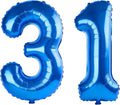 40 Inch Number 31 Balloons for 31st Birthday Party Decorations, 0-100 Dark Blue by FOBELEC