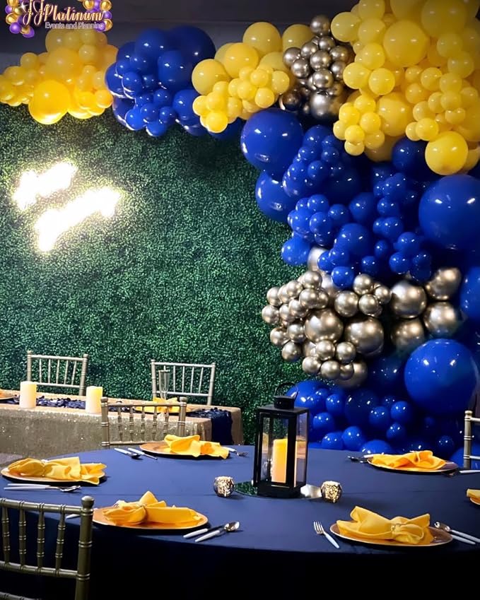 KBZVNAF Blue and Yellow Latex Balloons 60 Pack 12 inch | Royal Blue Yellow - Image 5