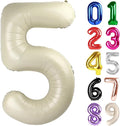 5 Balloon - Cream Birthday Number Balloons, 40 Inch Decorations Men Women | by ALPHADELTAPI