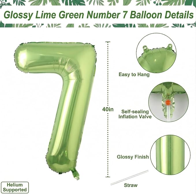 Light Green Number 17 Balloon 40 Inch, Glossy Double Digit Milestone Decor | - Image 4