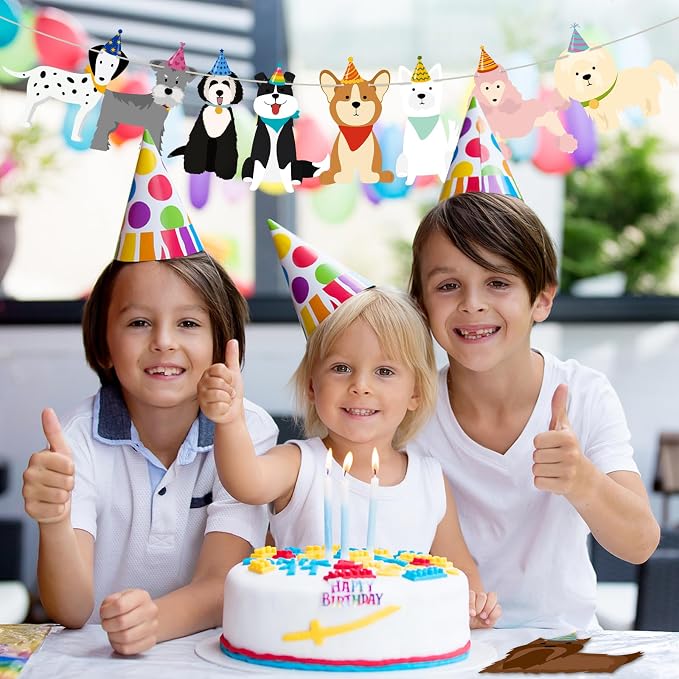 Hooqict Dog Birthday Banner Puppy Themed Party Decorations Dog Garland Banner - Image 5