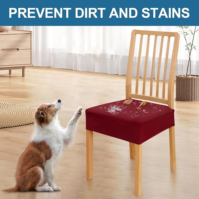 Smiry Waterproof Seat Covers for Dining Room Chairs, No Rear Covers | Stretch - Image 6