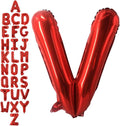 40 Inch Red Letter V Balloons, DIY Phrase Foil Alphabet Letter V Balloons DIY by LHOAVWE