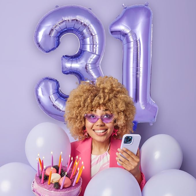 Purple Number 1 Balloon 40 Inch, Big Large Foil Helium Number Balloons - Image 5