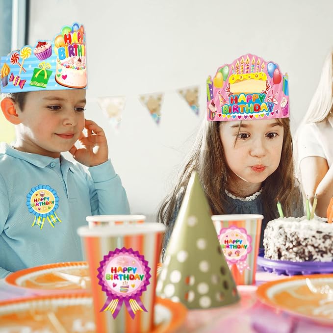WorldBazaar Birthday Crowns for Kids Classroom 36 Pack | Happy birthday hats - Image 5