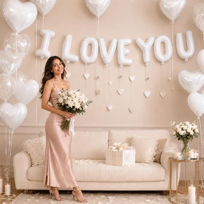 52 Pcs White Letter Balloons 16 Inch Mylar Foil Alphabet Letters 2 Sets A- Z - Image 5