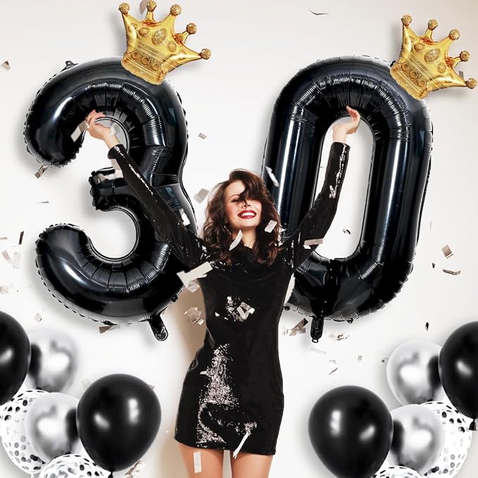 Black 4 Balloon Number, 40 inch Big 4th Birthday Balloon - Image 5