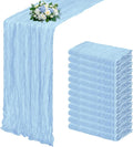 12 Pack Baby Blue Cheesecloth Table Runner 17x108 Inch Semi Sheer Boho Gauze by Unknown