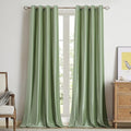 BULBUL Velvet Sage Green Blackout Curtains 120 inch Long by ModernShinyVelvetCurtains