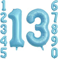 Pearlescent Blue Number 13 Balloon 40 Inch, Large Light Blue Foil 13th Birthday by Unknown