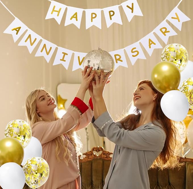 Happy Anniversary Banner Valentines Day Wedding Party Decorations Love Party - Image 4