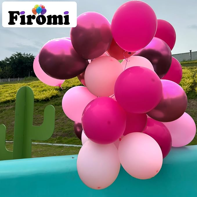 Firomi Metallic Chrome Pink Balloons Set 12-inch 70 pack | Chrome Hot Pink - Image 5