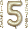 Metallic Gold 5 Balloons, 40 Inch Giant Light Gold Mylar Foil Number 0-9 Helium by Isndare