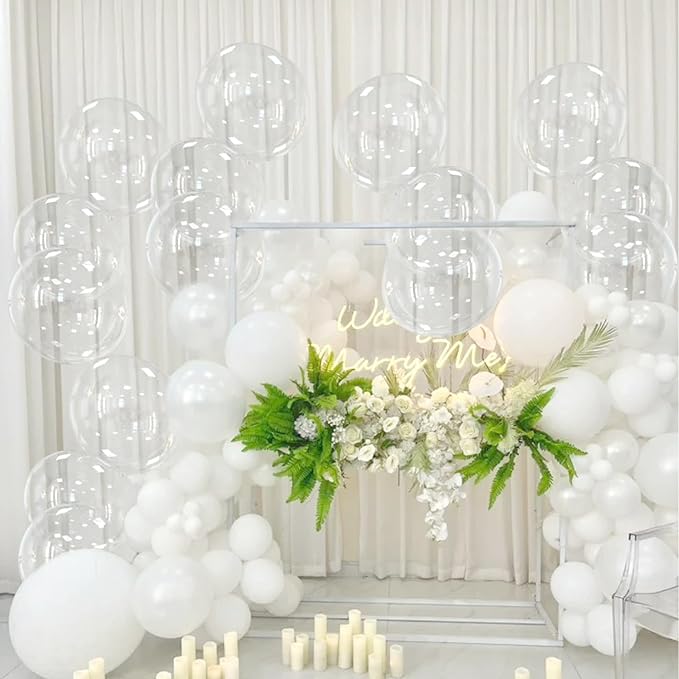 170 Pieces Clear Balloons Different Sizes 5 10 12 18 Inch Latex Balloons Clear - Image 7