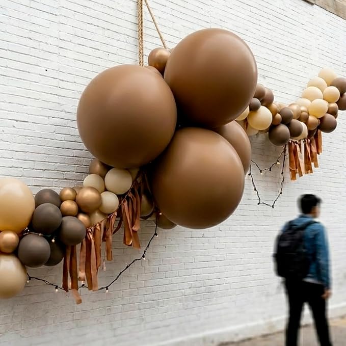 PartyWoo Brown Balloons 20pcs Boho Neutral Coffee Tan Fall Color | 18 Inch - Image 5