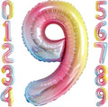 Rainbow Gradient Number 9 Balloon 40 Inch Big Large Balloons 0-9 | 9th Helium by SULALABOO