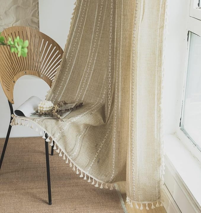 Sutuo Home Boho Curtains for Bedroom Living Room 72 Inch Length, Light - Image 9