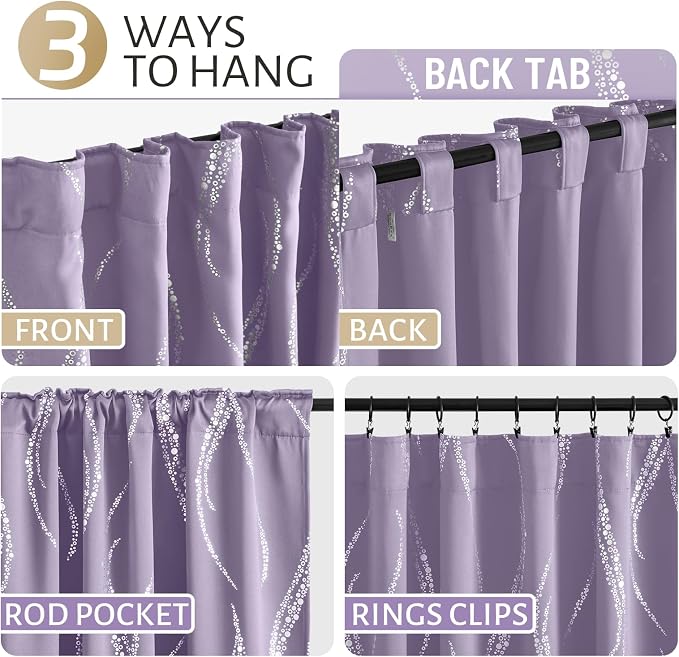 Yakamok Lilac Light Blocking Curtains - Image 5