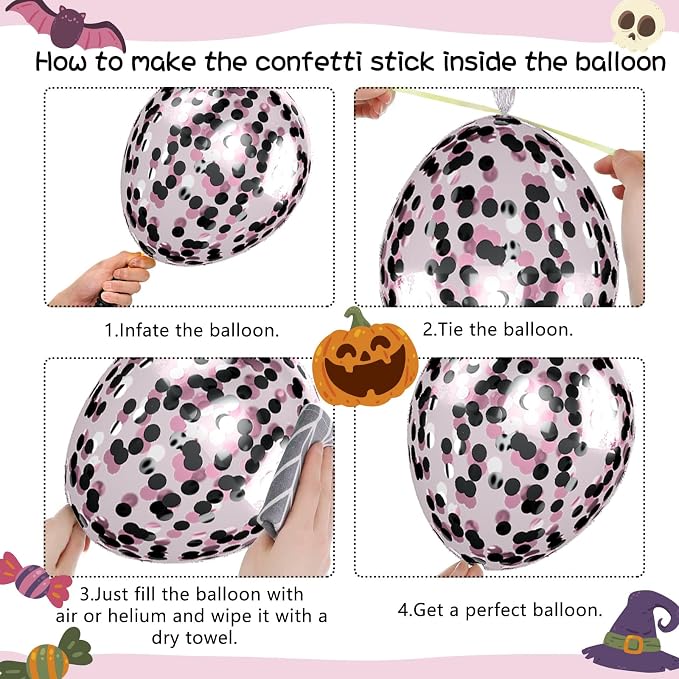 Halloween Balloons, Cute Ghost Bat BOO Print Balloons, Halloween Kids Birthday - Image 7