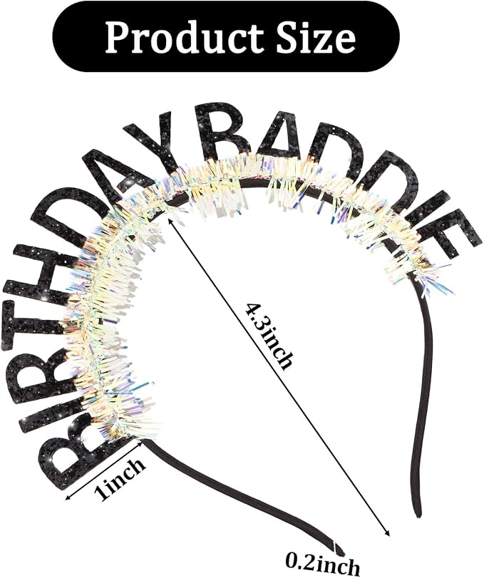 CIEHER Birthday Girl Headband Birthday Crown - Image 5